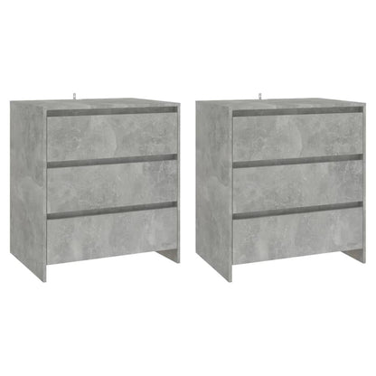 Credenze 3 pz Grigio Cemento in Legno Multistrato