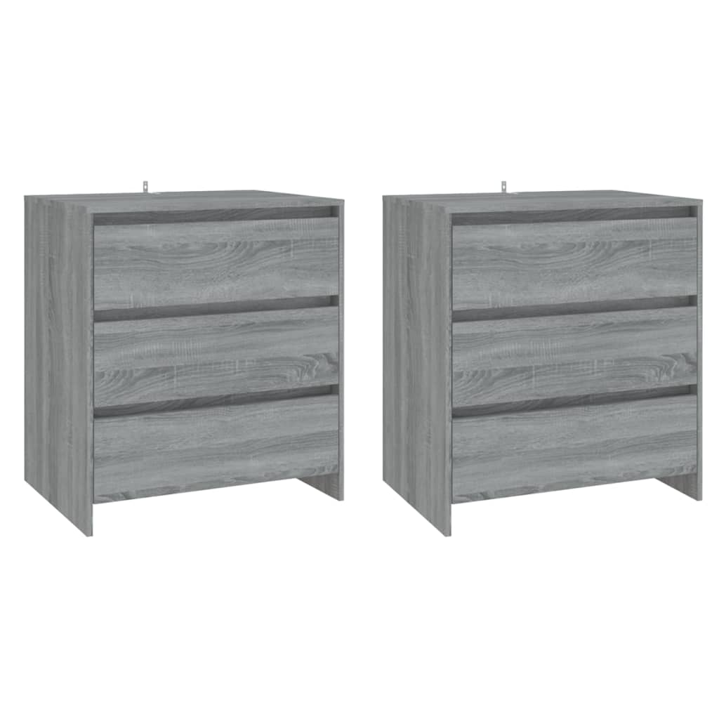 Credenze 3 pz Grigio Sonoma in Legno Multistrato - homemem39