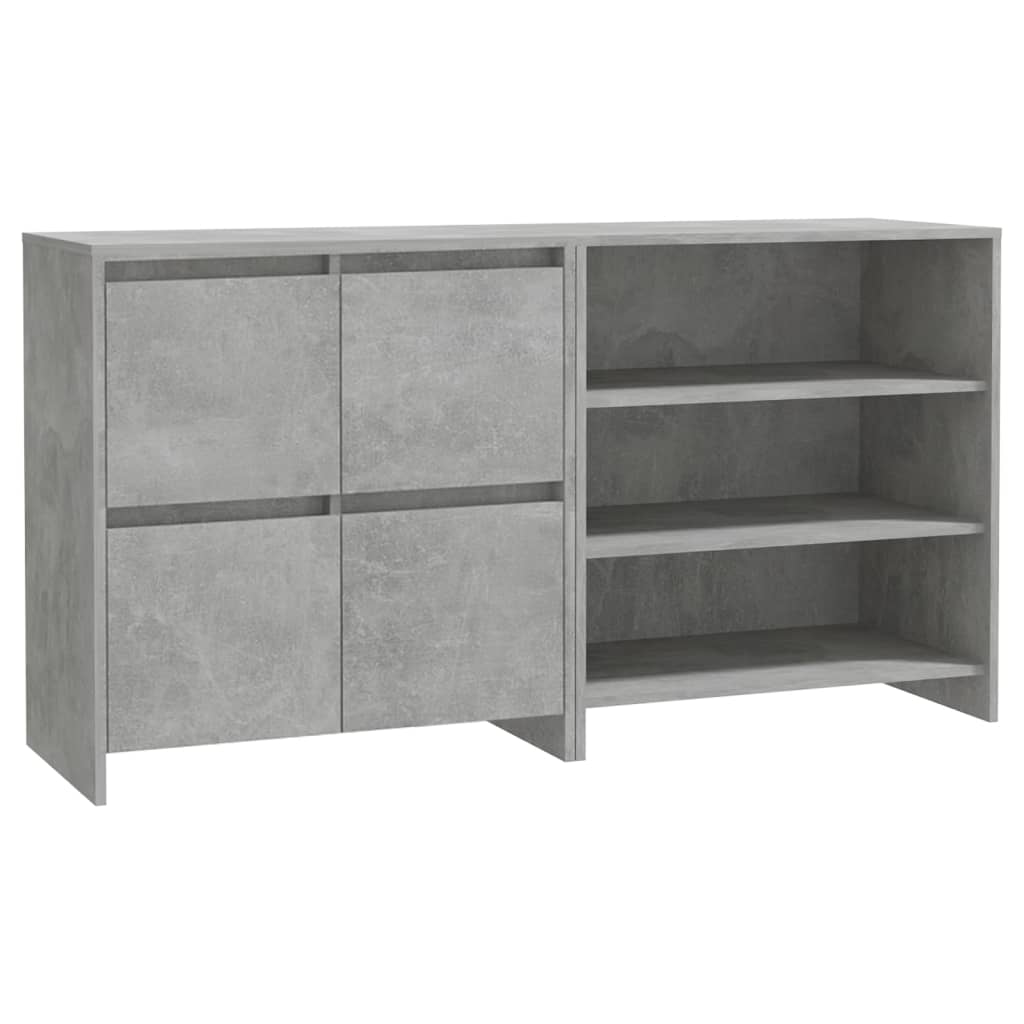 Credenze 2 pz Grigio Cemento in Legno Multistrato