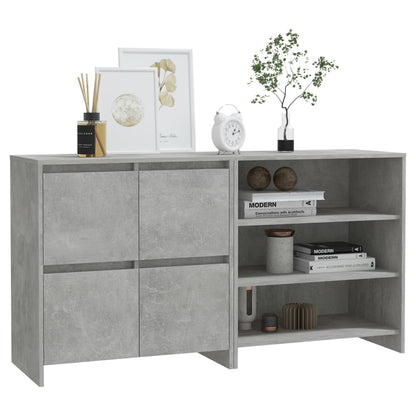 Credenze 2 pz Grigio Cemento in Legno Multistrato
