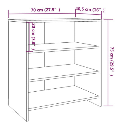 Credenze 2 pz Rovere Fumo in Legno Multistrato