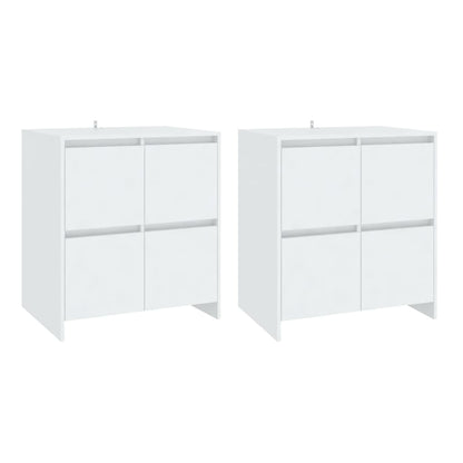 Credenze 2 pz Bianche 70x41x75 cm in Legno Multistrato