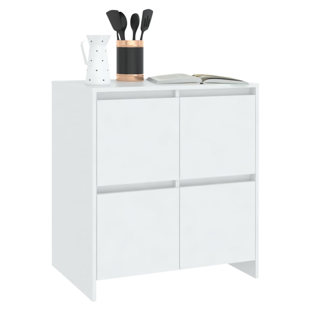Credenze 2 pz Bianche 70x41x75 cm in Legno Multistrato
