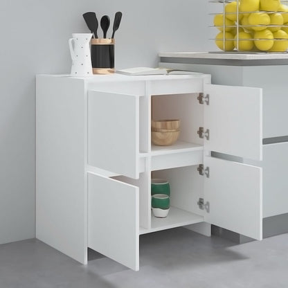 Credenze 2 pz Bianche 70x41x75 cm in Legno Multistrato