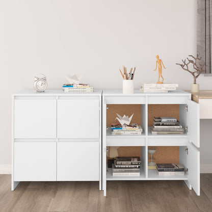 Credenze 2 pz Bianche 70x41x75 cm in Legno Multistrato