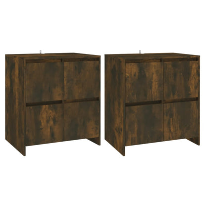 Credenze 2 pz Rovere Fumo 70x41x75 cm in Legno Multistrato - homemem39