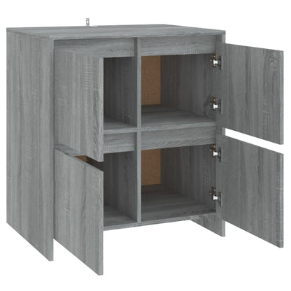 Credenze 2 pz Grigio Sonoma 70x41x75 cm in Legno Multistrato