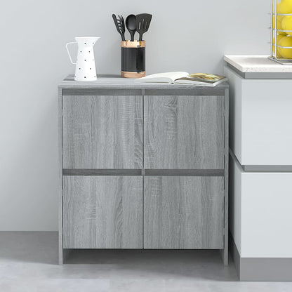 Credenze 2 pz Grigio Sonoma 70x41x75 cm in Legno Multistrato