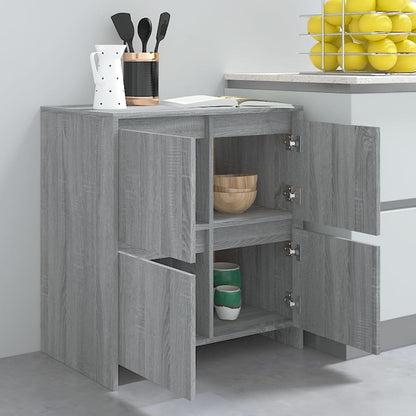 Credenze 2 pz Grigio Sonoma 70x41x75 cm in Legno Multistrato