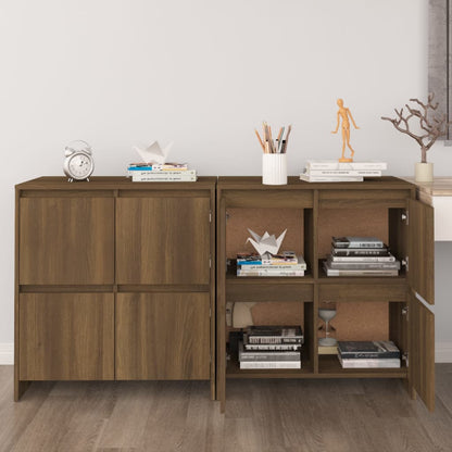 Credenze 2 pz Rovere Marrone 70x41x75 cm in Legno Multistrato - homemem39