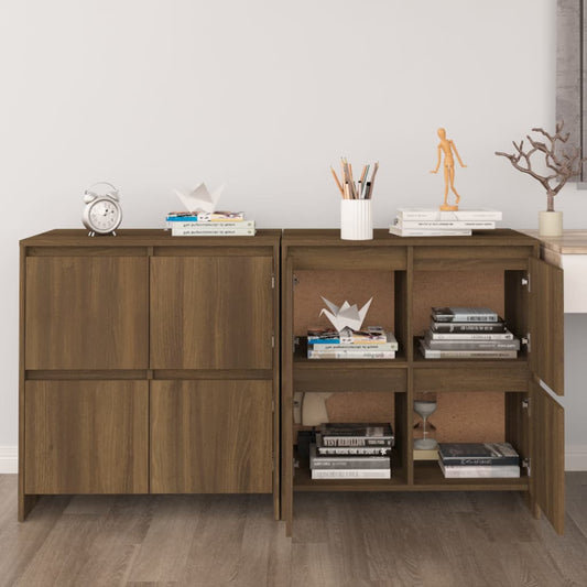 Credenze 2 pz Rovere Marrone 70x41x75 cm in Legno Multistrato - homemem39