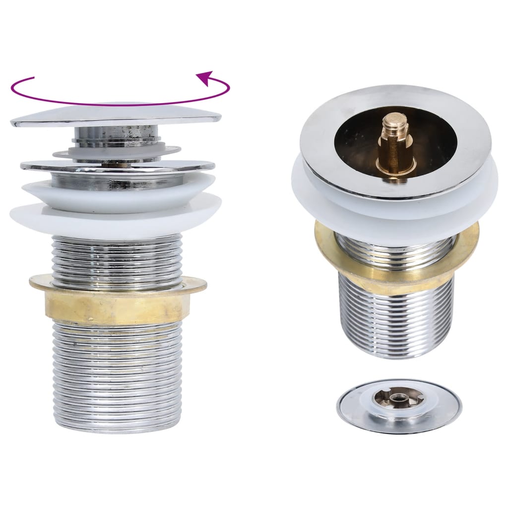 Lavandino con Rubinetto e Piletta a Pressione Vetro Temperato