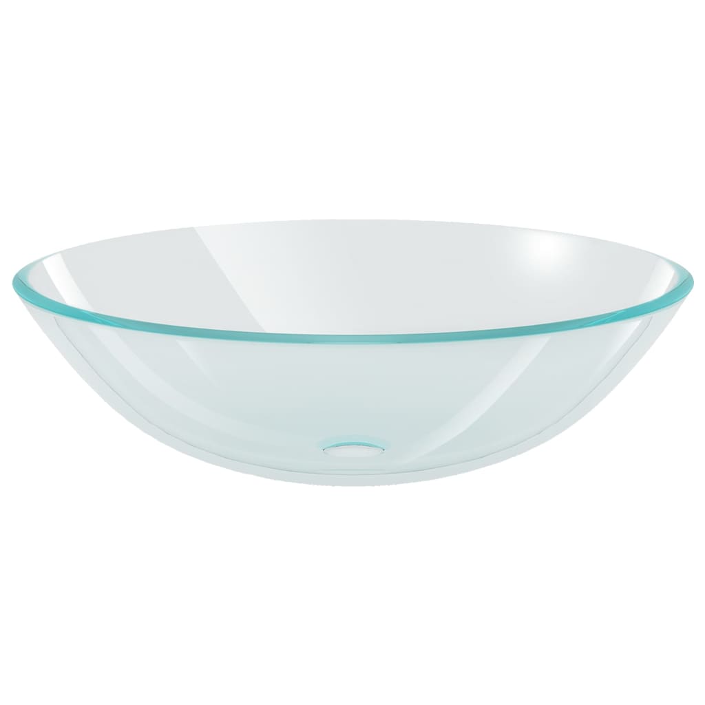 Lavandino con Rubinetto e Piletta Vetro Temperato Trasparente