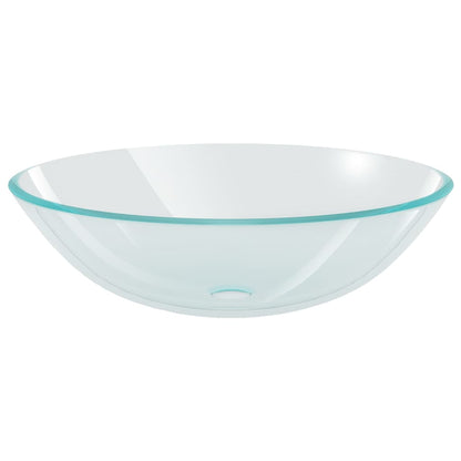 Lavandino con Rubinetto e Piletta Vetro Temperato Trasparente