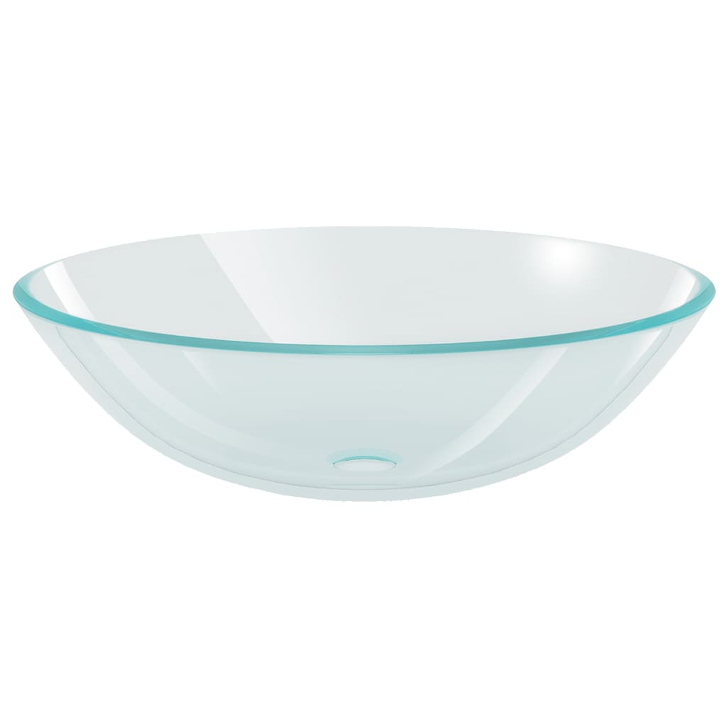 Lavandino con Rubinetto e Piletta Vetro Temperato Trasparente