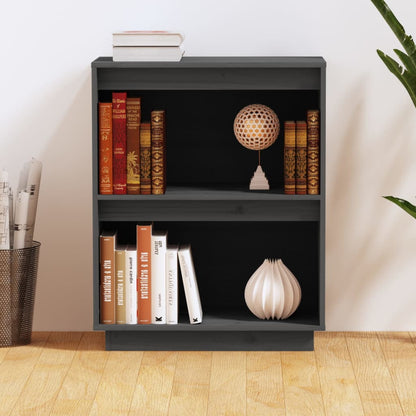 Mobile Consolle Grigio 60x34x75 cm in Legno Massello di Pino - homemem39