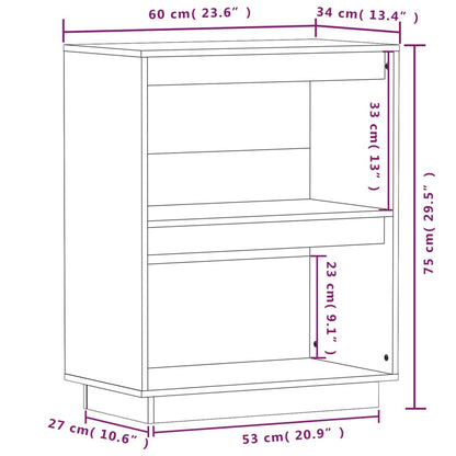 Mobile Consolle Ambrato 60x34x75 cm in Legno Massello di Pino - homemem39
