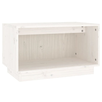 Mobile Porta TV Bianco 60x35x35 cm in Legno Massello di Pino - homemem39