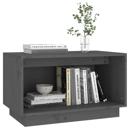 Mobile Porta TV Grigio 60x35x35 cm in Legno Massello di Pino - homemem39