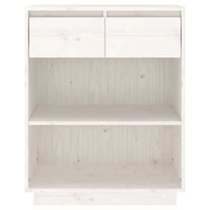 Mobile Consolle Bianco 60x34x75 cm in Legno Massello di Pino - homemem39