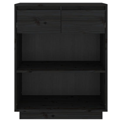 Mobile Consolle Nero 60x34x75 cm in Legno Massello di Pino - homemem39