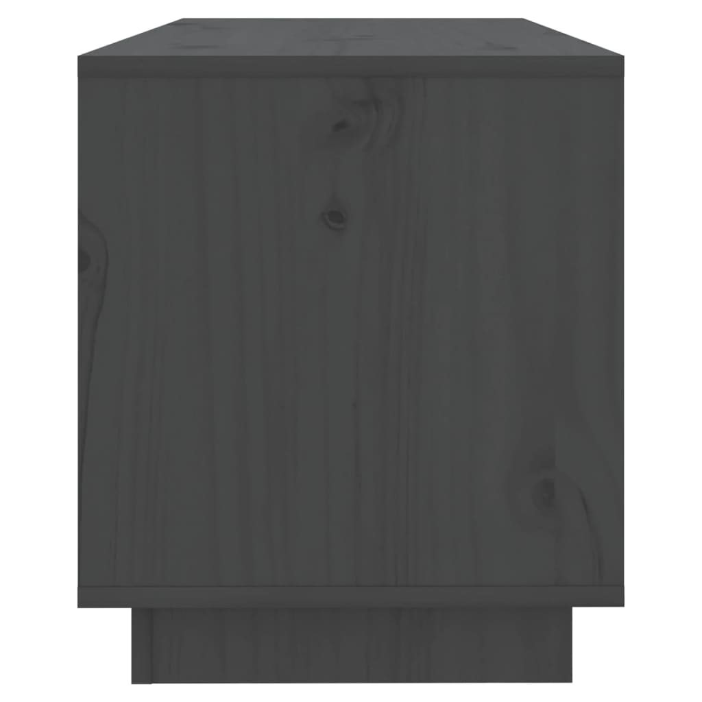 Mobile Porta TV Grigio 74x34x40 cm in Legno Massello di Pino - homemem39