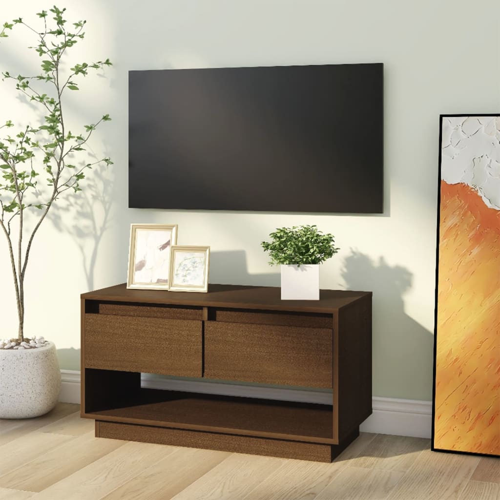 Mobile TV ambra 74x34x40 cm in Legno Massello di Pino - homemem39