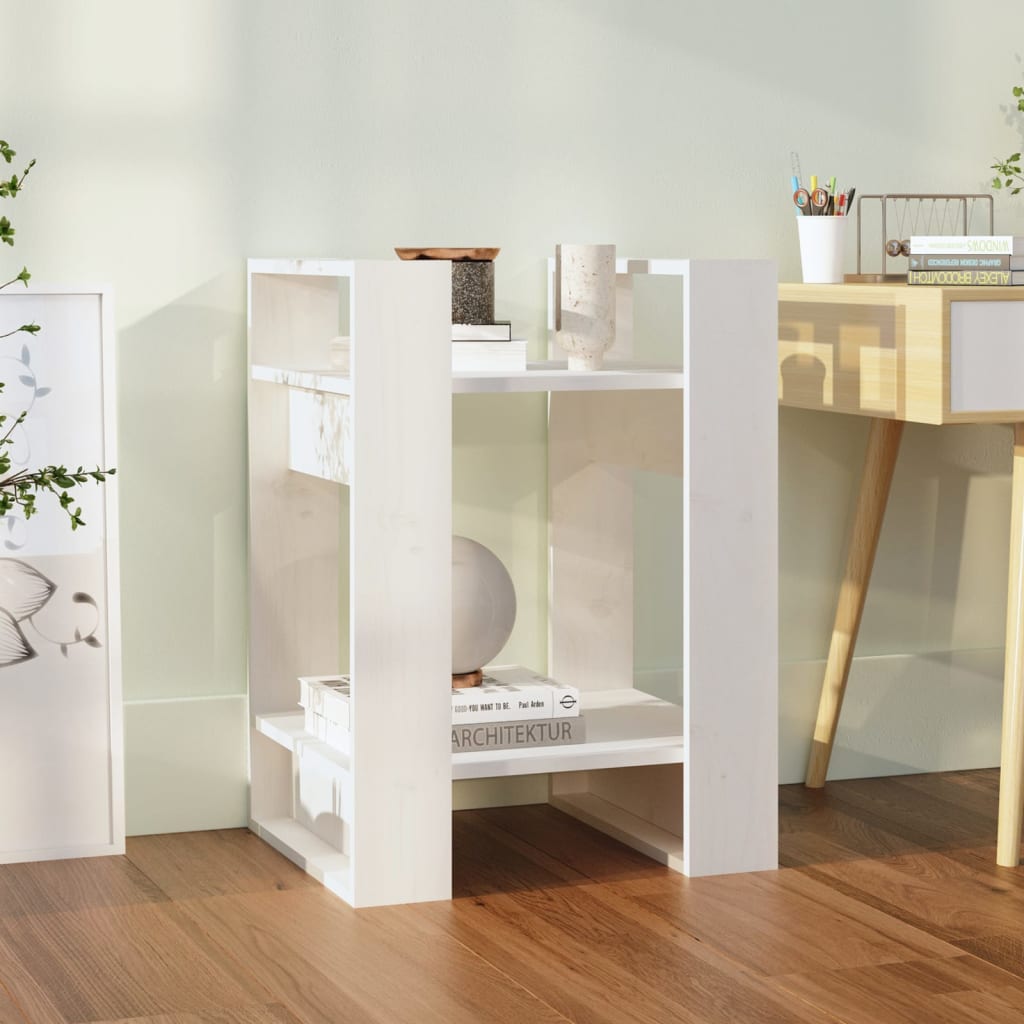 Libreria/Divisorio Bianco 41x35x57 cm in Legno Massello di Pino | homemem39