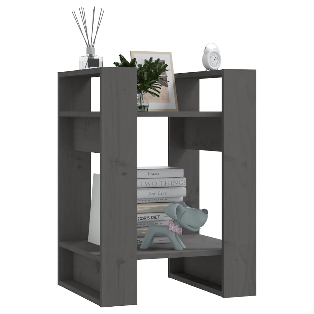 Libreria/Divisorio Grigio 41x35x57 cm in Legno Massello di Pino | homemem39