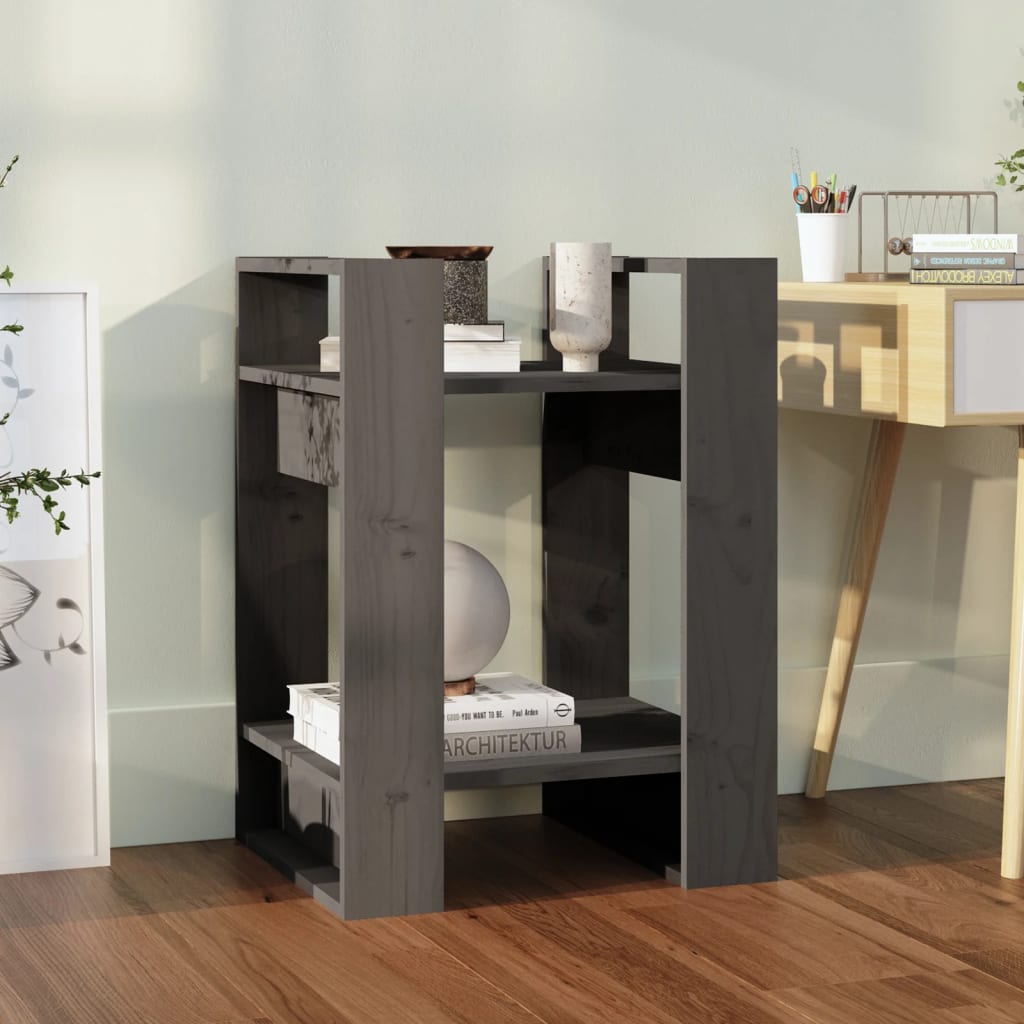 Libreria/Divisorio Grigio 41x35x57 cm in Legno Massello di Pino | homemem39