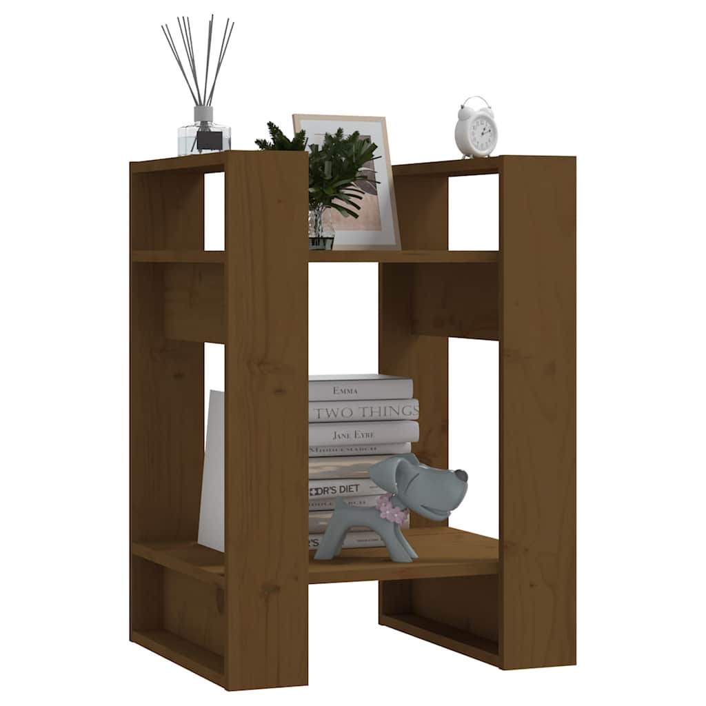 Libreria/Divisorio Ambrato 41x35x57 cm in Massello di Pino