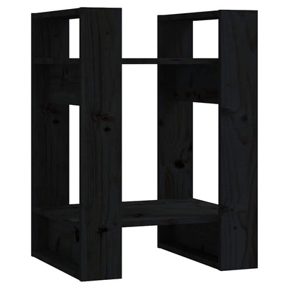 Libreria/Divisorio Nero 41x35x57 cm in Legno Massello di Pino | homemem39