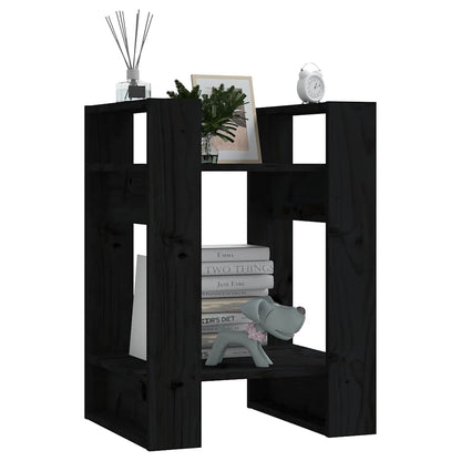 Libreria/Divisorio Nero 41x35x57 cm in Legno Massello di Pino | homemem39