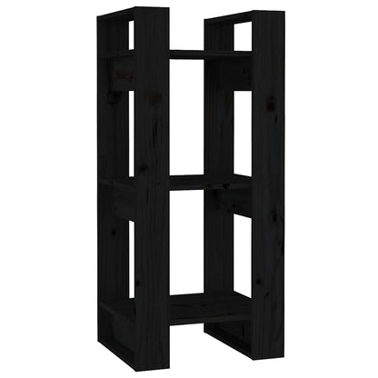 Libreria/Divisorio Nero 41x35x91 cm in Legno Massello di Pino | homemem39