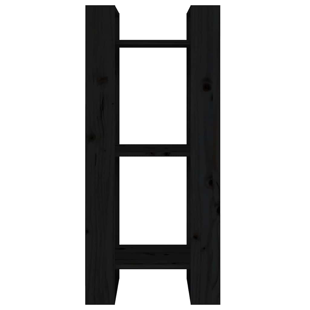 Libreria/Divisorio Nero 41x35x91 cm in Legno Massello di Pino | homemem39