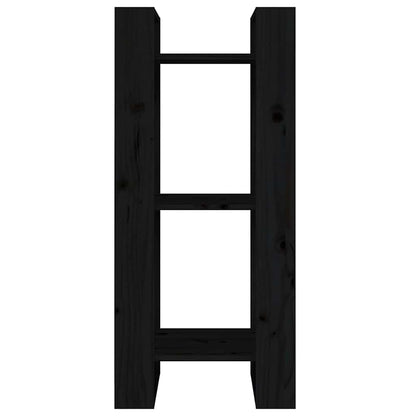 Libreria/Divisorio Nero 41x35x91 cm in Legno Massello di Pino | homemem39