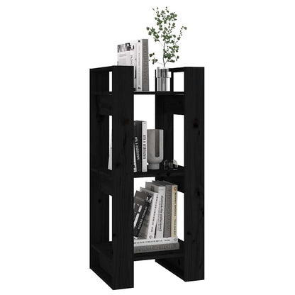 Libreria/Divisorio Nero 41x35x91 cm in Legno Massello di Pino | homemem39