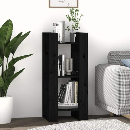 Libreria/Divisorio Nero 41x35x91 cm in Legno Massello di Pino | homemem39