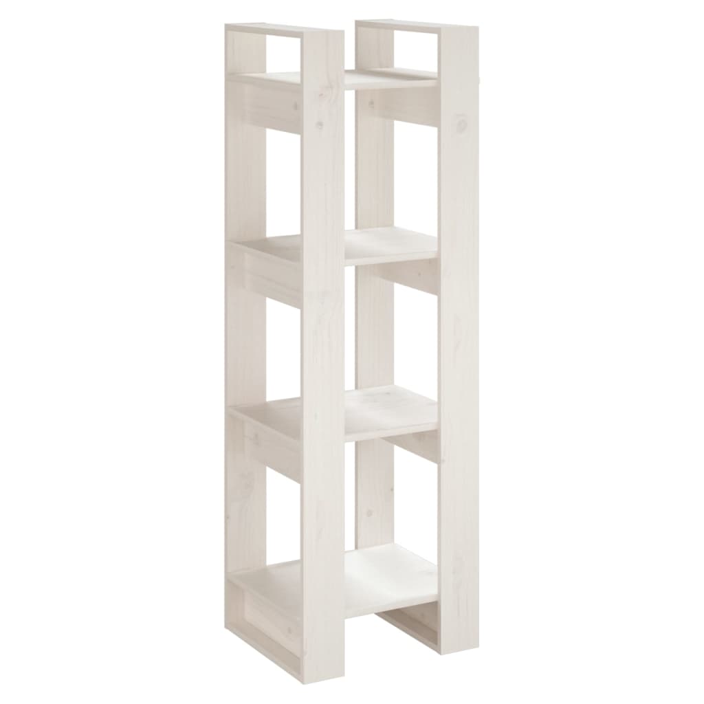 Libreria/Divisorio Bianco 41x35x125cm in Legno Massello di Pino | homemem39