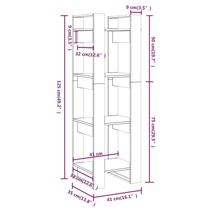 Libreria/Divisorio Grigio 41x35x125 cm Legno Massello di Pino | homemem39