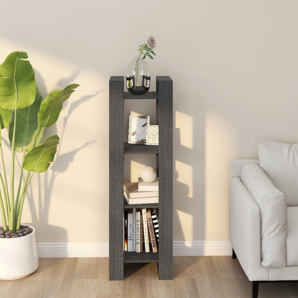 Libreria/Divisorio Grigio 41x35x125 cm Legno Massello di Pino | homemem39