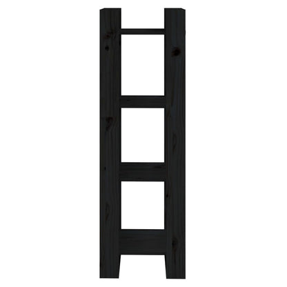 Libreria/Divisorio Nero 41x35x125 cm in Legno Massello di Pino | homemem39