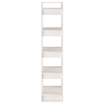 Libreria/Divisorio Bianco 41x35x160cm in Legno Massello di Pino
