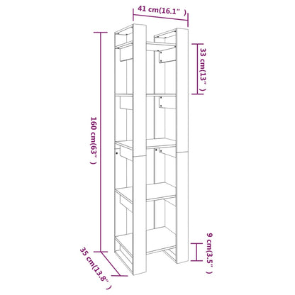 Libreria/Divisorio Grigio 41x35x160 cm Legno Massello di Pino | homemem39