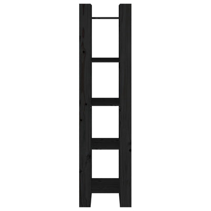 Libreria/Divisorio Nero 41x35x160 cm in Legno Massello di Pino