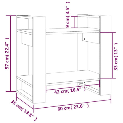Libreria/Divisorio 60x35x57 cm in Legno Massello di Pino | homemem39