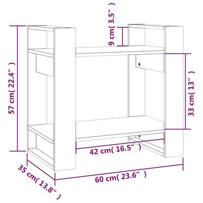 Libreria/Divisorio Ambrato 60x35x57 cm in Legno Massello