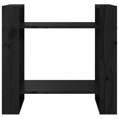 Libreria/Divisorio Nero 60x35x57 cm in Legno Massello di Pino