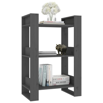 Libreria/Divisorio Grigio 60x35x91 cm in Legno Massello di Pino | homemem39