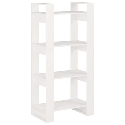 Libreria/Divisorio Bianco 60x35x125 cm Legno Massello